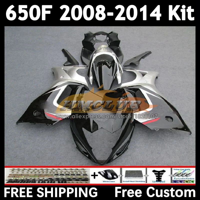 Silvery Black Body For SUZUKI GSXF 650 CC GSX650F 2008 2009 2010 2011 2012 2013 2014 23No.0 GSXF650 08 09 10 11 12 13 14 Fairing