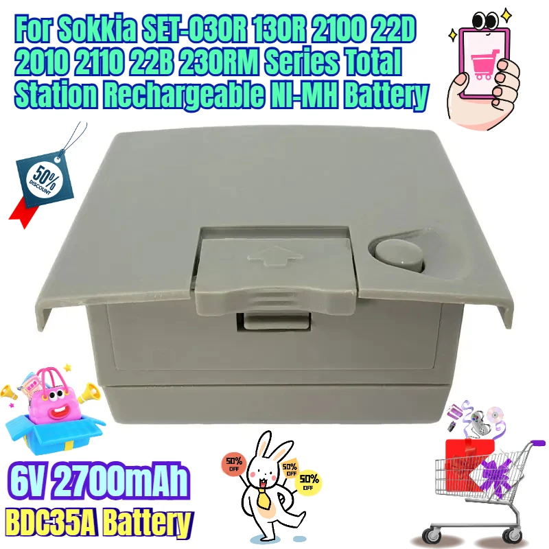 

6V 2700mAh BDC35A Battery for Sokkia SET-030R 130R 2100 22D 2010 2110 22B 230RM Series Total Station Rechargeable NI-MH Battery