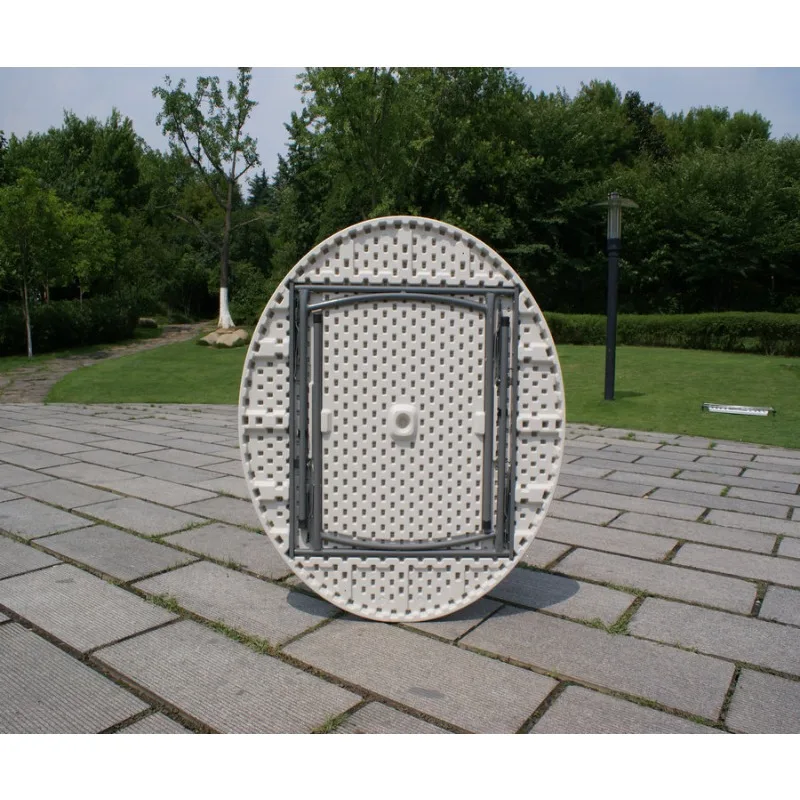 Four-foot round table, small dining table HDPE blow molding folding round table, hotel queue, white plastic round table