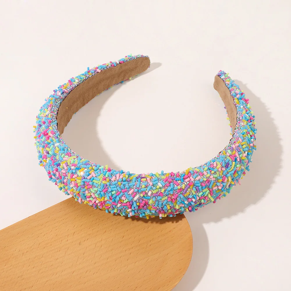 European and American Resin Wide-brimmed Headband Candy-colored Sponge Hair Hoops Women\'s Temperament Hairband Fashionable Hair