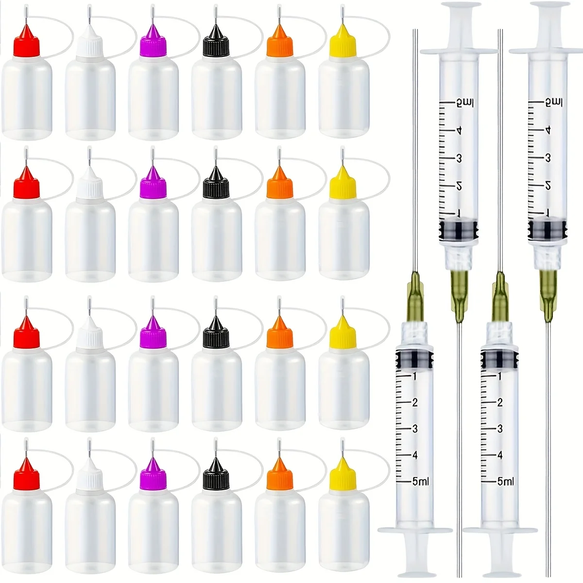 

26 шт. бутылки с аппликатором для клея, шприцы, с иглами с тупым кончиком и крышками, для жидкости, клея, чернил, духов, блеска для губ, сделай сам, машина