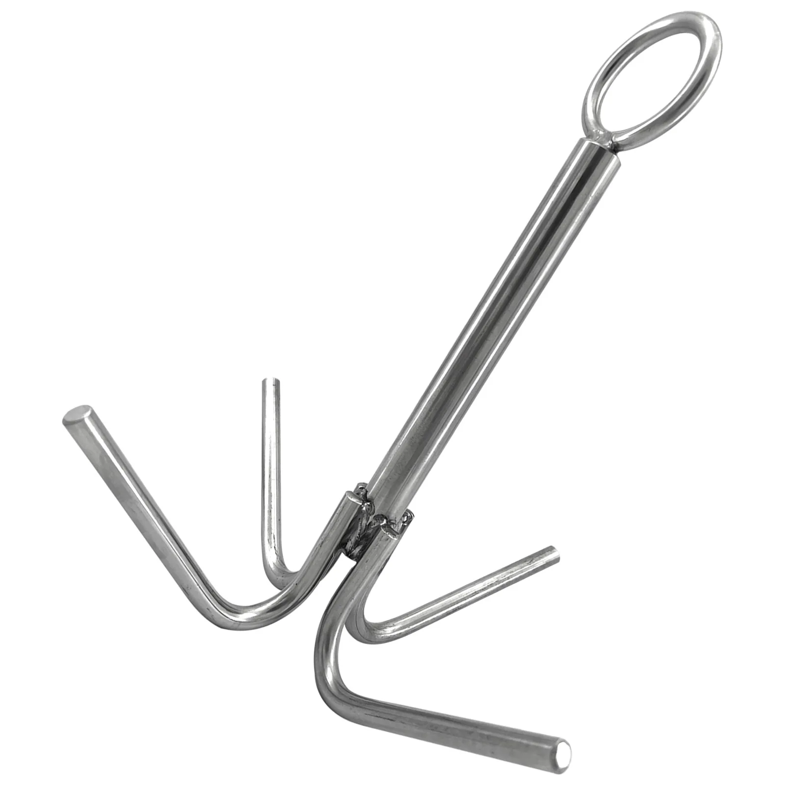 Boat Heavy Duty Stainless Steel Umbrella-shaped Four-pronged Anchor Grappling Hook 300mm/11.8 inches Marine Hardware Fitting