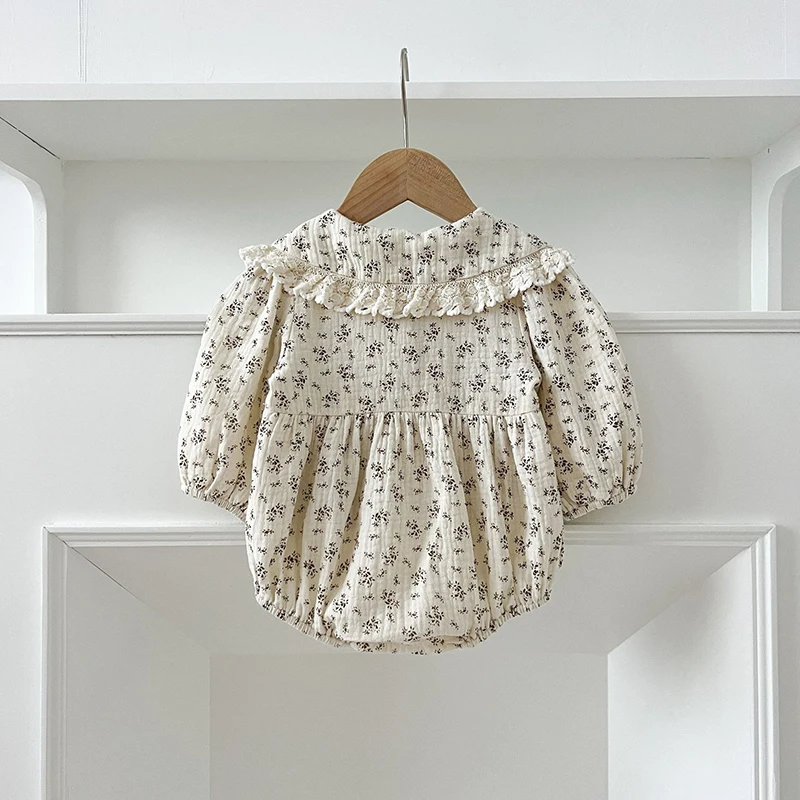 ربيع جديد 2026 0-24 متر ملابس داخلية للأطفال الرضع البنات بأكمام طويلة من القطن مطبوع عليها زهور لحديثي الولادة ملابس أطفال بناتي #6