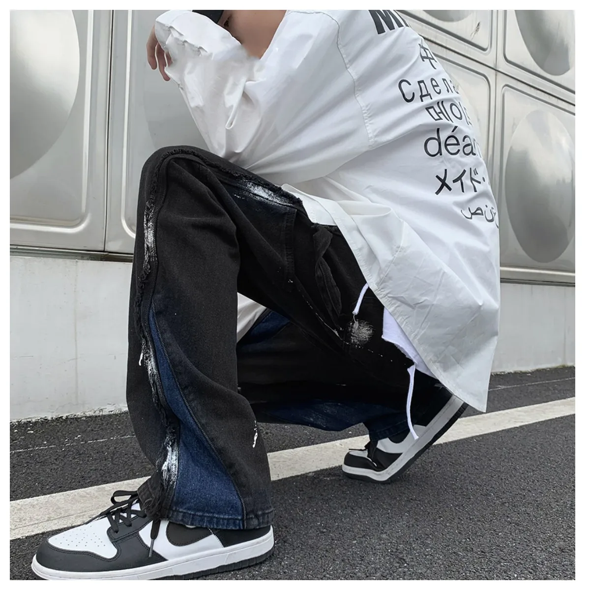 Hip Hop Jeans Casual Pants Streetwear Man Baggy Men Goth Trendyol Men's Street Wear Women's Trousers Straight Clothing