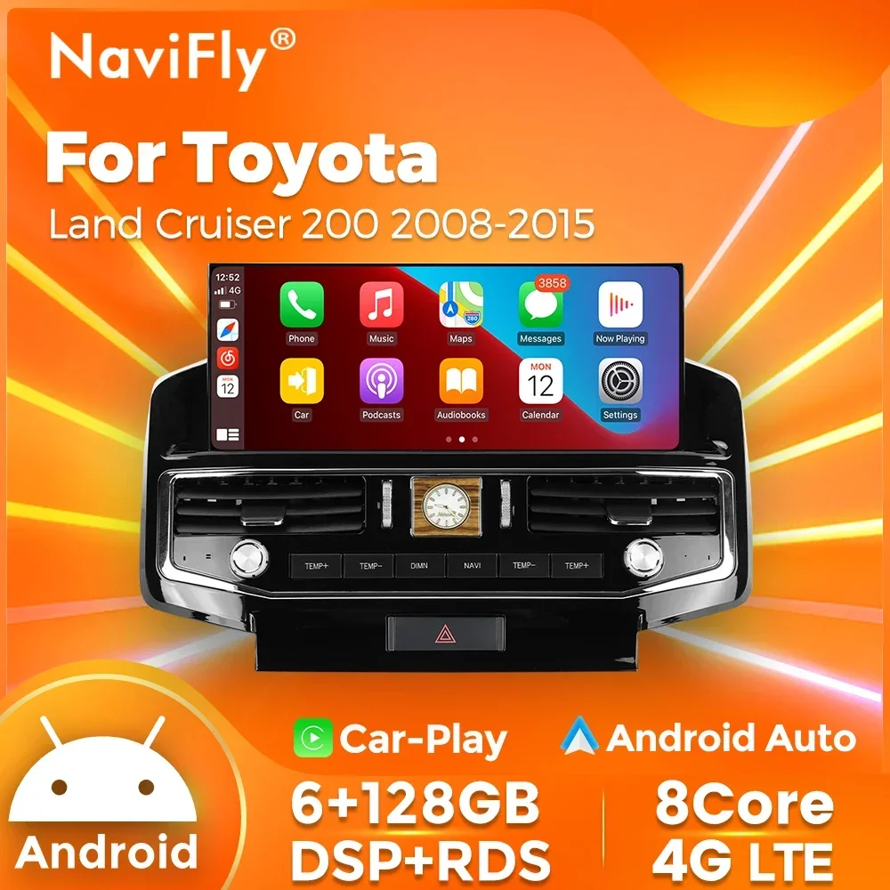 Navifly Newest Android 1920*720 Touch Screen Car Navigation for Land Cruiser 200 2008-2015 with Wifi GPS 4G LTE Car Play