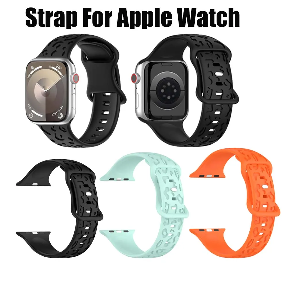 Strap For Apple Watch Band 45mm 44mm 42mm 41mm 40mm 49mm 38mm 40 mm Engraved correa bracelet iwatch series ultra 7 se 3 6 8 5 4