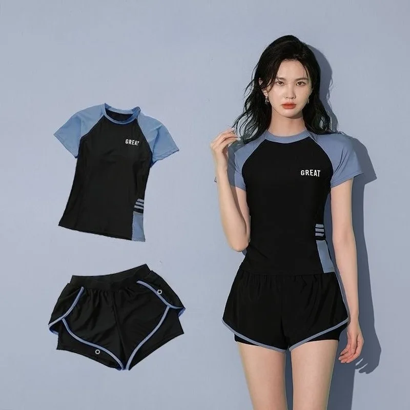 

Women's Swimsuit Split Leisure Sports Swimwear Student Conservative Look Thin Cover Belly Swimming Equipment Bathing Suit Woman