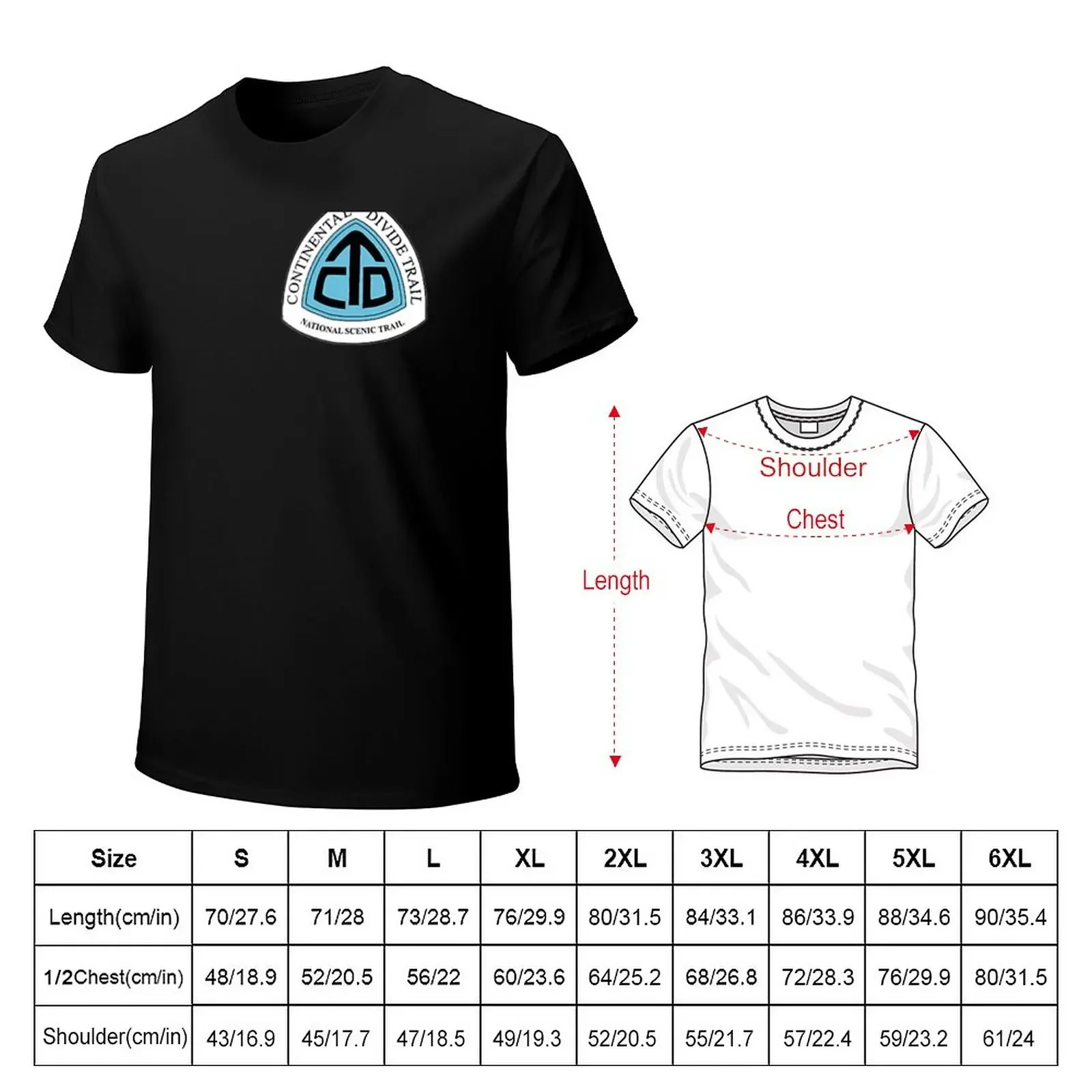 DOUBLE SIDED Continental Divide Trail Pocket Patch T-Shirt summer clothes blanks new edition funnys T-shirts for men cotton