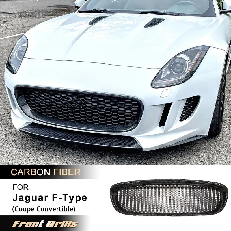 

Car Front Bumper Mesh Grille for Jaguar F-Type Coupe Convertible 2-Door 2013-2016 Racing Front Grills Body Kit Carbon Fiber FRP