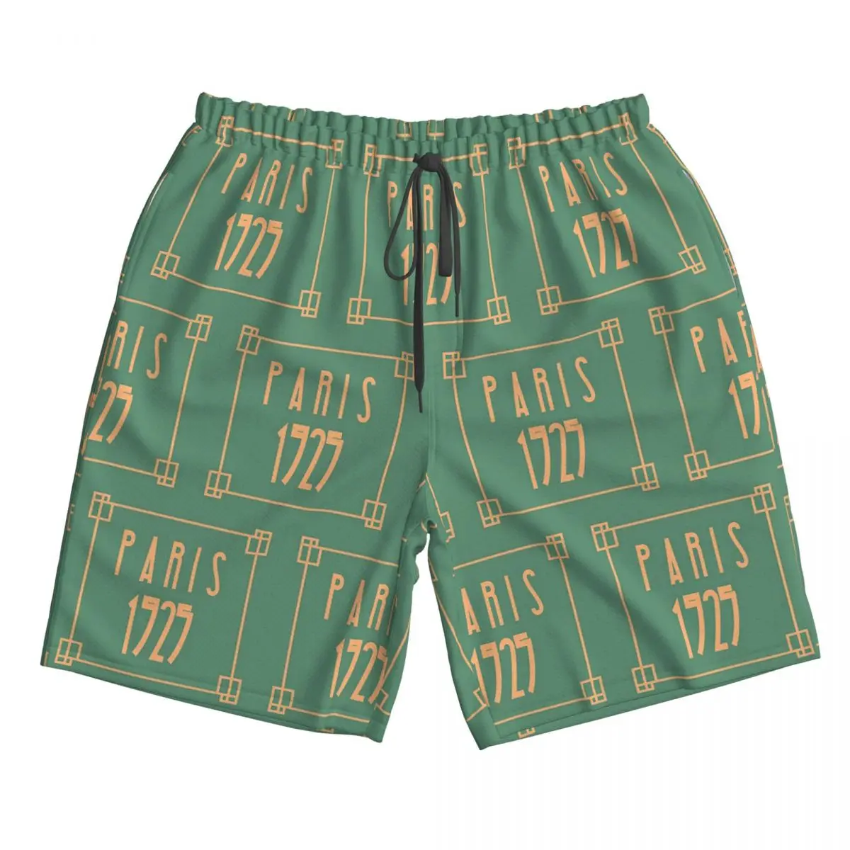 

Art Deco Design In Green Trunks Beach Board Shorts Casual Quick Dry Swim Summer Men Pants