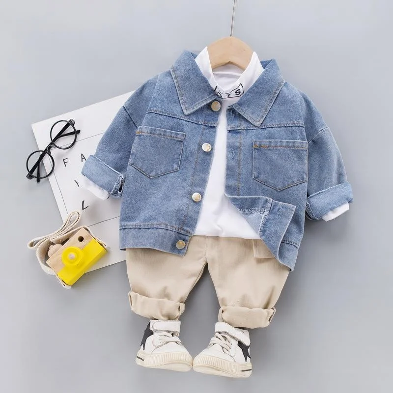 Autumn Fashion Baby Clothes Set Children Boys Jacket T-Shirt Pants 3Pcs/Set Infant Girl Clothing Toddler Costume Kids Tracksuits