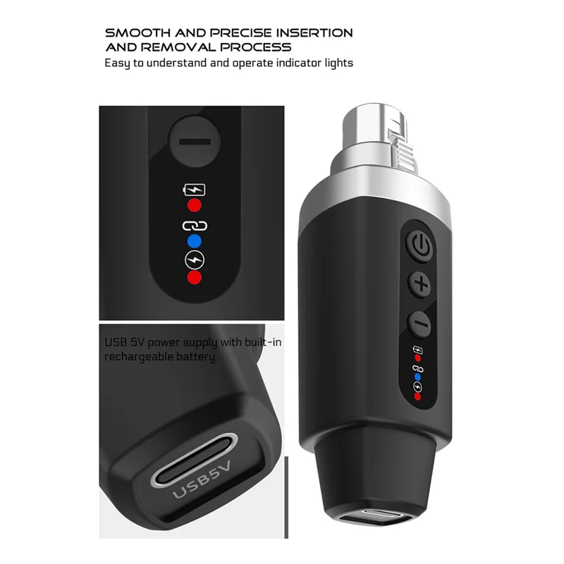 

A47F-New XLR Adapter System Wireless Microphone Transmitter Receiver For Dynamic Microphone Guitar Audio Mixer PA System