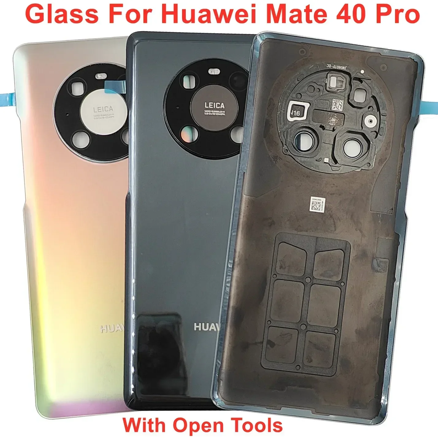 

Glass Back Lid For Huawei Mate 40 Pro Battery Cover Rear Door Housing Panel Case With Original Camera Lens Glue Adhesive LOGO