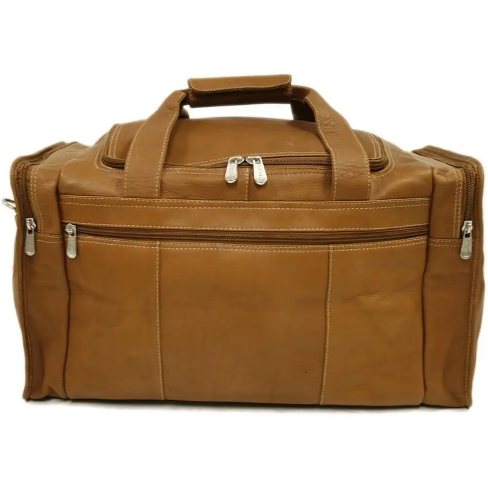 

Single Size Leather Travel Bag with Side Pockets