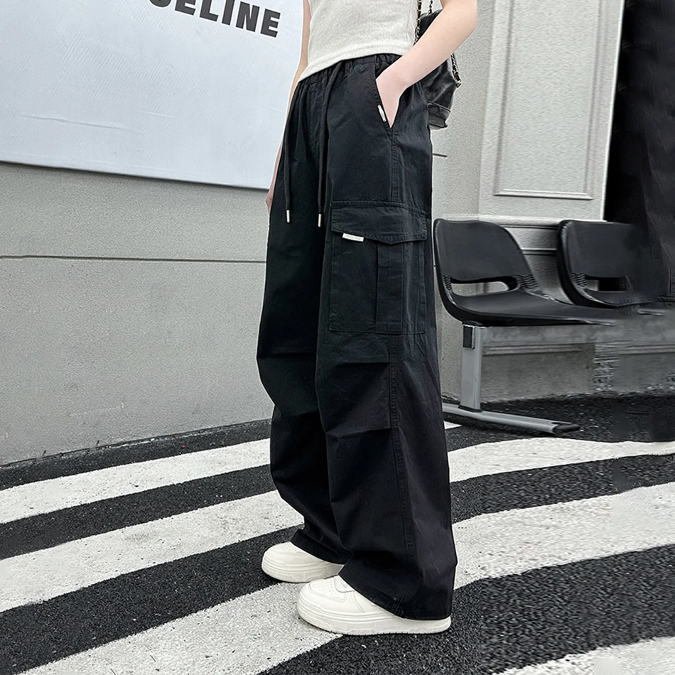 Summer Collection Teen Girls School Casual Cargo Pants with Pocket Kids Lightweight Trousers Perfect for Spring Summer Outdoor image 6