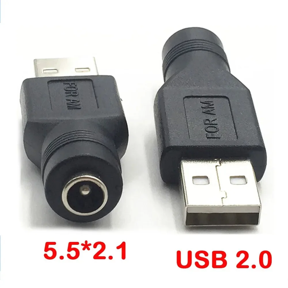 12V Adapter Plug Female Jack To USB Male Female DC 5.5 * 2.1MM Power Converter Plug Charging Adapter Converter USB Plugs