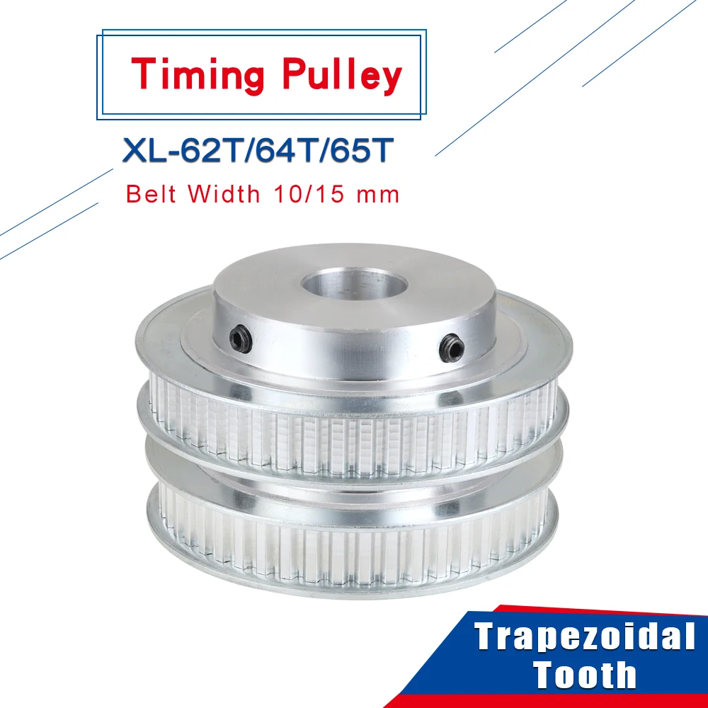 

62T 64T 65T XL Transmission Pulley Pitch 5.08 mm Trapezoidal Tooth BF Shape Pulley Wheel Bore 8/10/12/14/15 mm Belt Width 10 mm