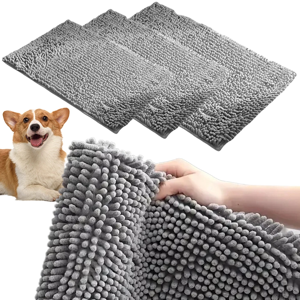 

Highly Absorbent Dog Door Mat Washable Pet Rug Quick Dry Low-Profile Entryway Rug Chenille Dirty Trapper Inside Entrance Doormat