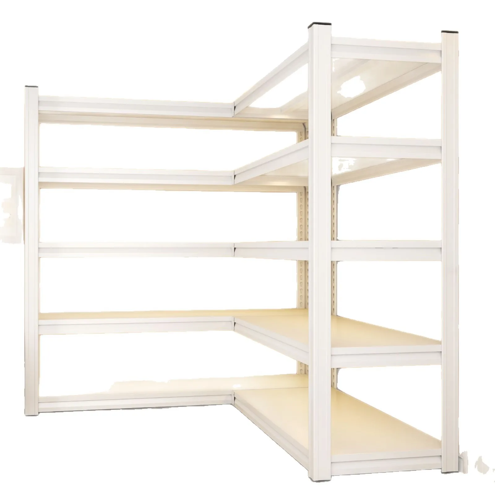 Corner L-shaped rack, corner multi-layer storage space unobstructed steel right-angle combination rack, suitable for multiple