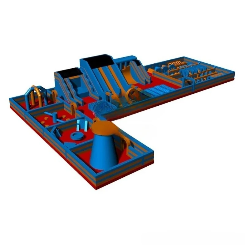 New Design Colorful PVC Outdoor Obstacle Adventure Castle Inflatable Theme Amusement Park