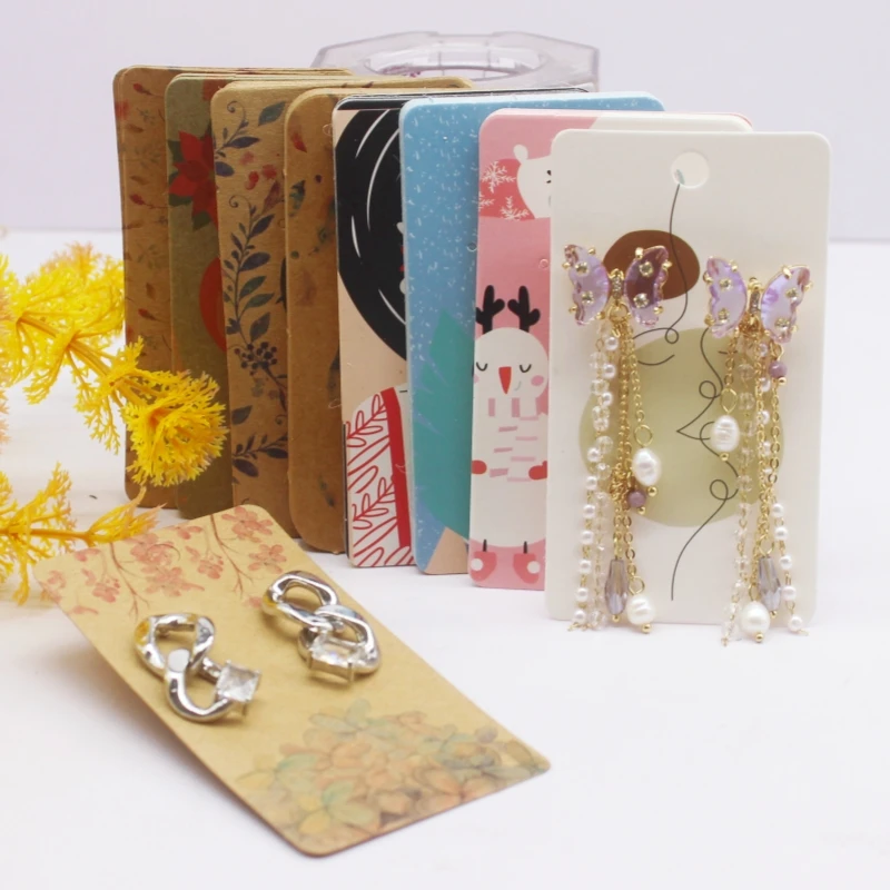 50pcs 5x9cm Earrings Cards Paperboard Jewelry Newest Arrived Popular Display Cardboard Hot Sale Fashion Design Delicate  Cards