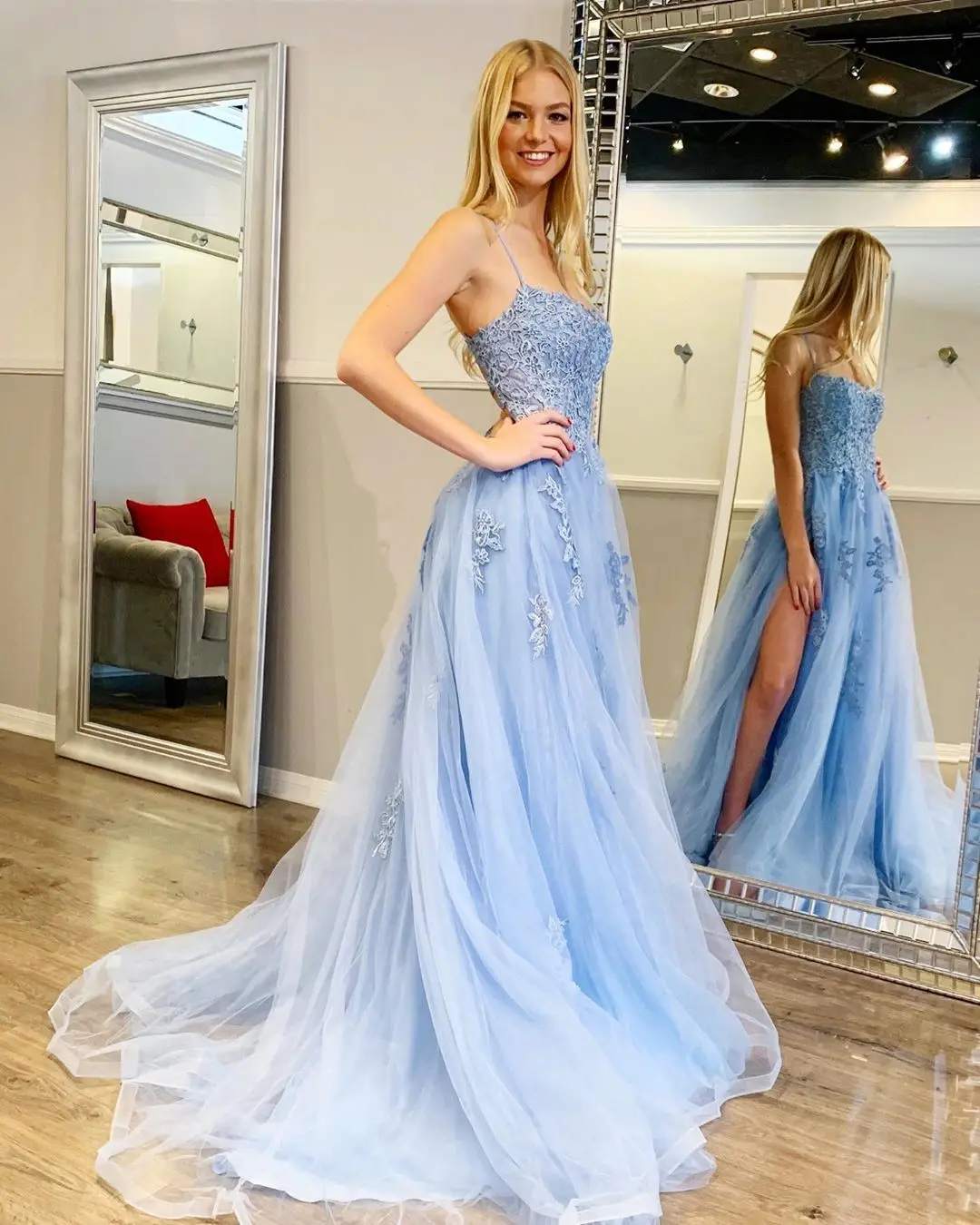 Bepeilhy Sexy Backless Long Prom Dresses 2023 a-line abiti da Cocktail in pizzo senza maniche abito da sera con spacco alto Vestido Elegante