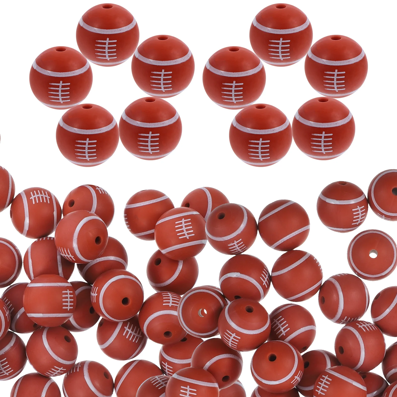 

50pcs Sports Ball Diy Jewelry Making Loose Keychains Bracelets Necklaces Crafts Charms Spacer Beads For Boys Small Durable