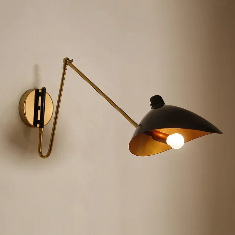 Rocker Arm Wall Lamp Modern Nordic Designer Living Room Bedroom Industrial Style Long Pole Swing Iron Art Duck Beak Wall Light