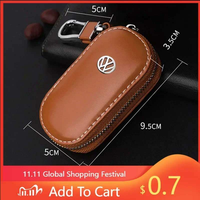 

Чехол-кошелек из 80% натуральной кожи для ключей автомобиля Volkswagen Sharan, Golf, Passat, Jetta, Touareg, Tiguan, MK7, Sagitar, Lavida, Scirocco A