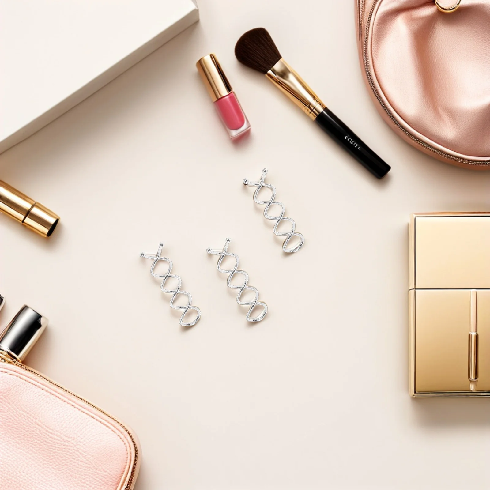 

30Pcs Spiral Hair Styling Pins Metal Bun Twist Clips Rounded Tips for Comfortable Secure Hold Ideal for on-The-Go Use