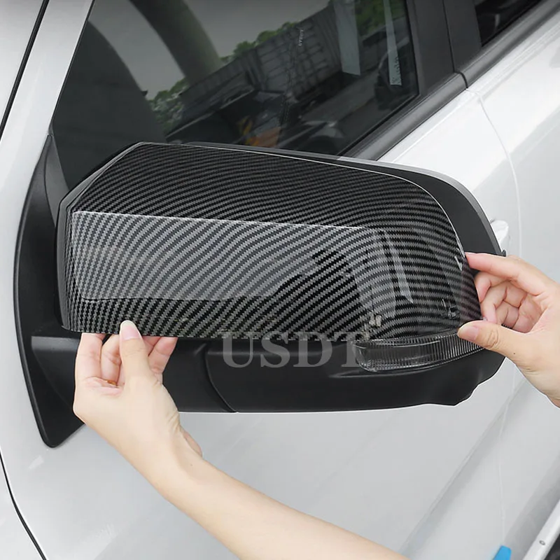 

2Pcs Exterior Rearview For Ford Ranger 2023 2024 Side Mirror Decorative Glossy Black Car Accessories Cover Trim