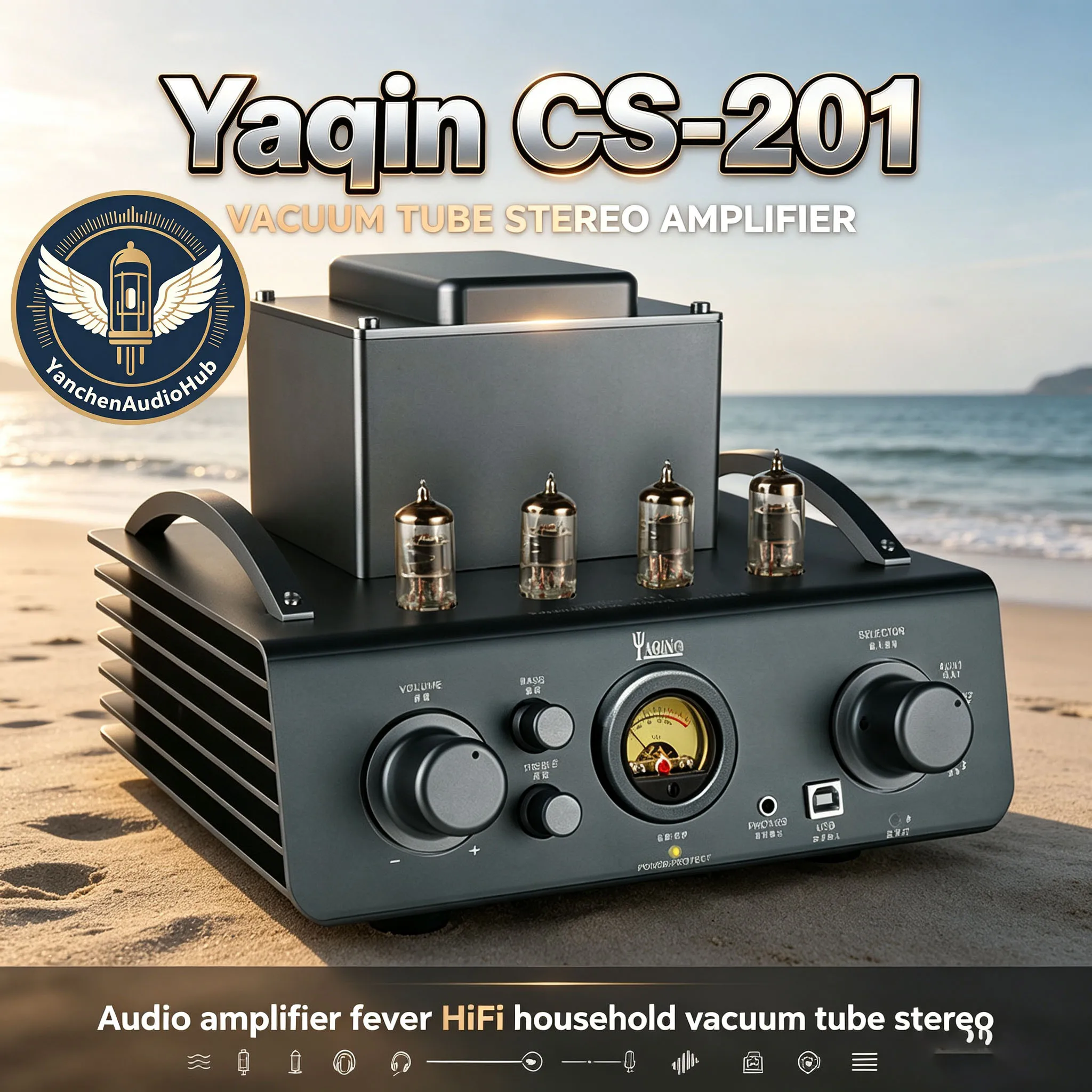 CHN 2027 Yaqin CS-201 Gallbladder Power Amplifier Electronic Tube Audio Amplifier Fever HiFi Home Vacuum Tube Audio