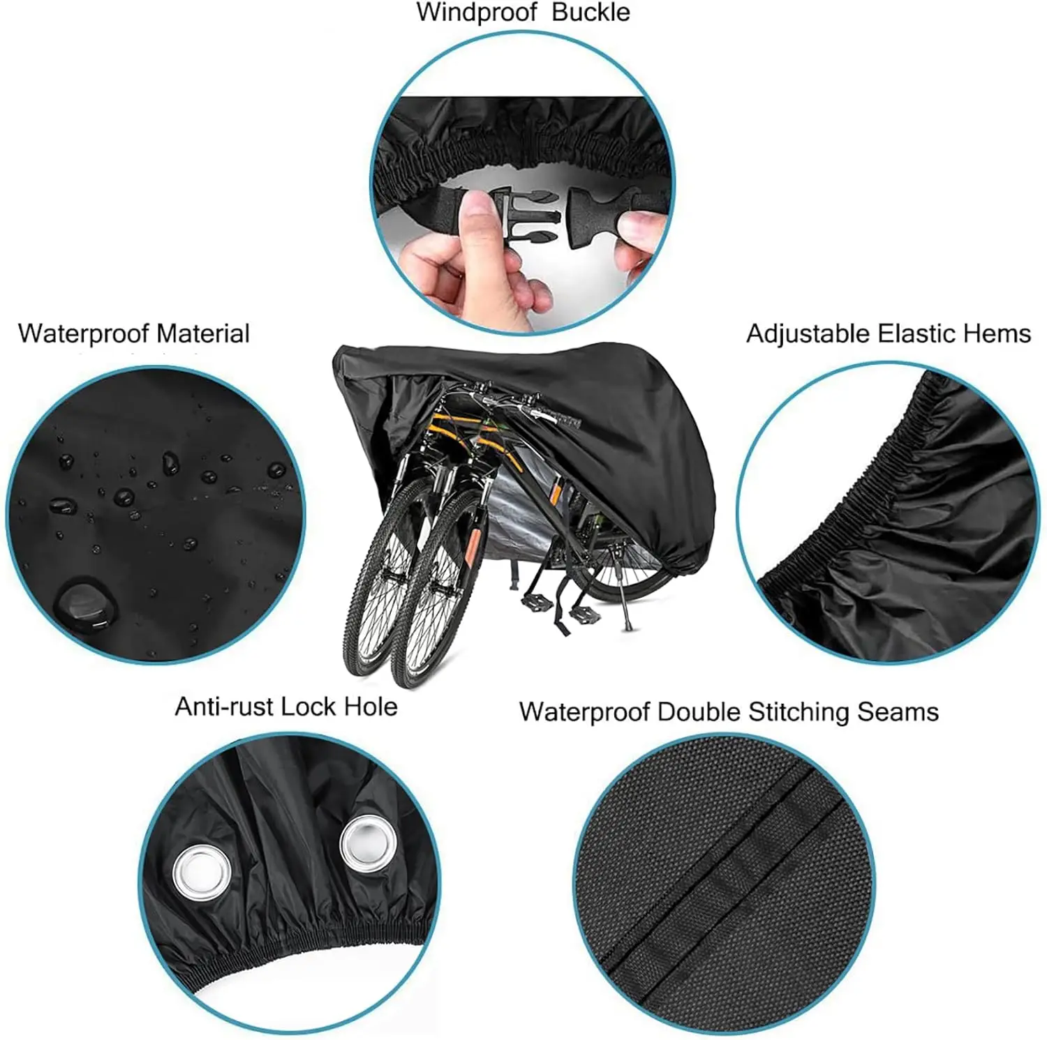 Bike Cover Outdoor Waterproof Bicycle Covers Rain Sun Uv Dust Wind Proof with Lock Hole for Mountain Road Electric Bike