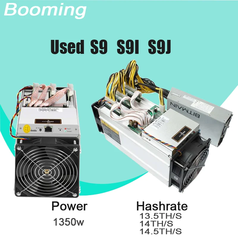 2024 Used Second Hand Bitmain Miner Antimin Machine Antmin Hash Board Bitcoin Asic Antminer S9 S9i S9j 14.5TH S With APW7