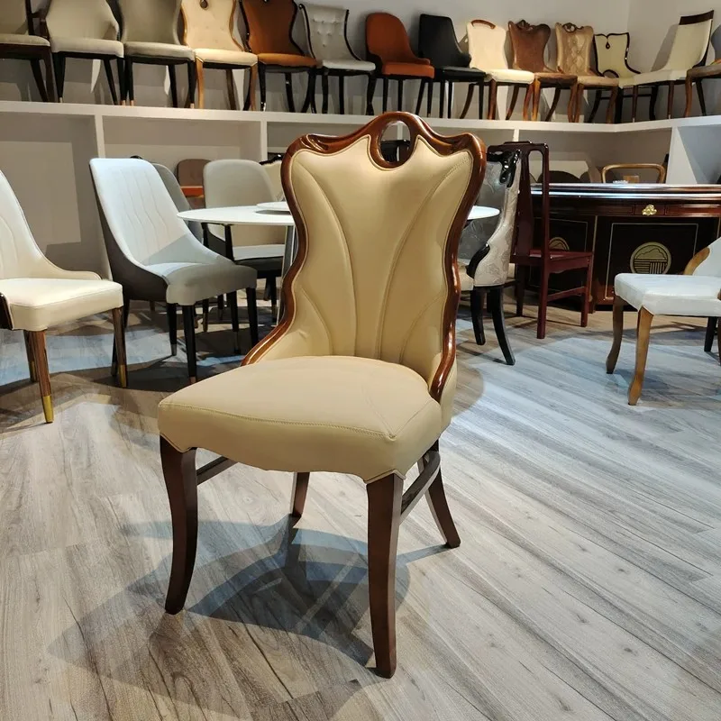 DSA wholesale solid wood dining chair, restaurant hotel suite private dining table luxury chair