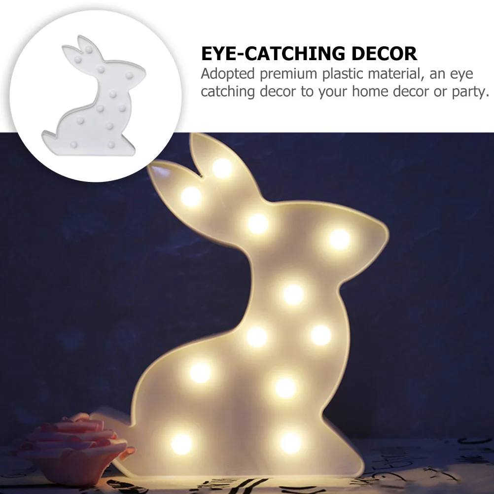 Creative Rabbit Shape Neon LED Night Light Desktop Lamp Soft Glow Party Home Decoration Birthday Bedside Festival Light