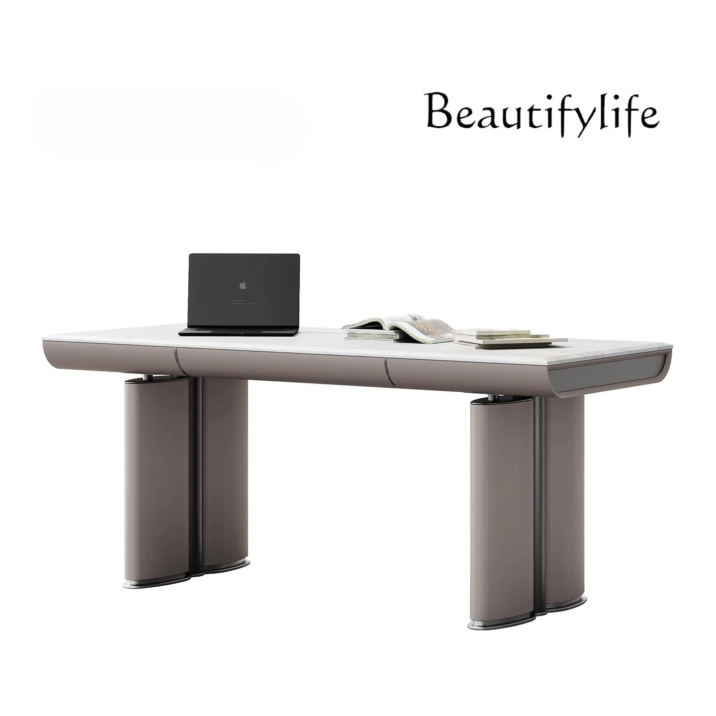 

Italian light luxury desk, living room home computer table, customizable Kari ice jade marble desk