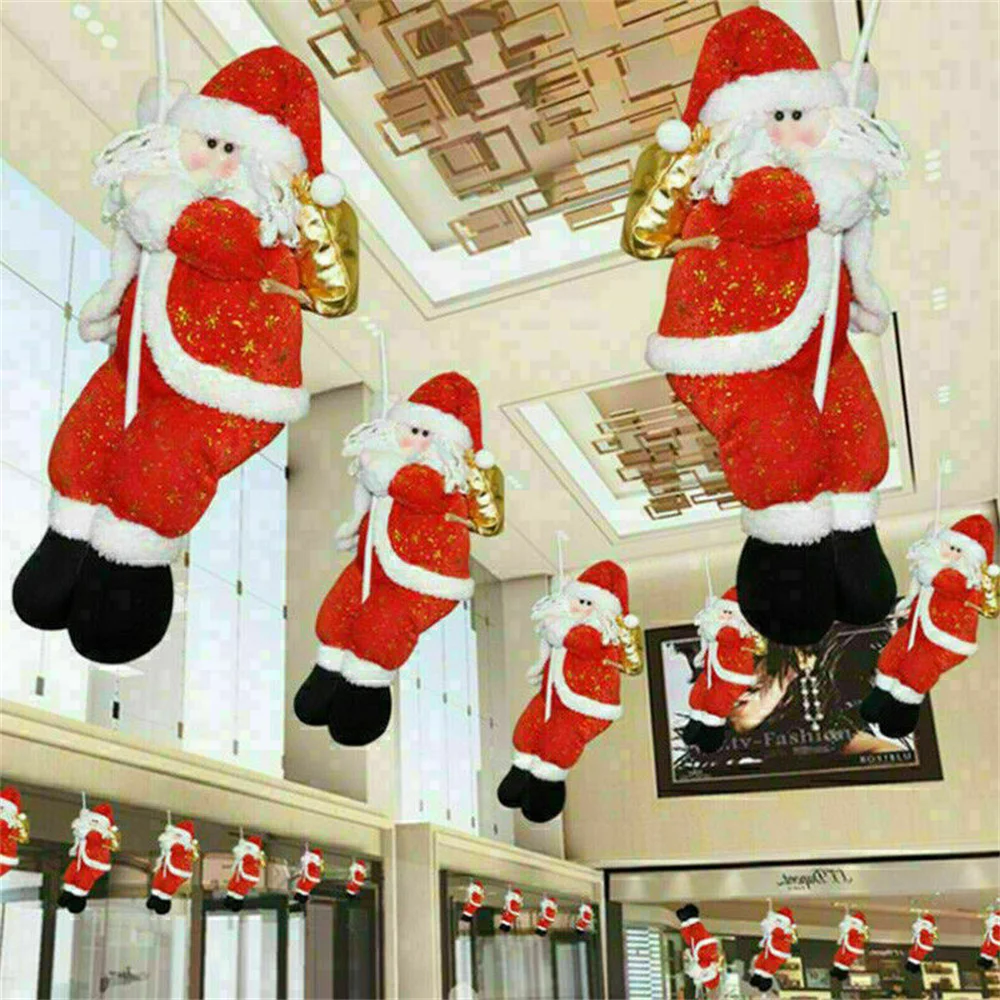 2023 New Year Christmas Santa Claus Hanging Pendant Big Cartoon Christmas Ornament Outdoor Window Xmas Decor Gifts 22/30/36cm