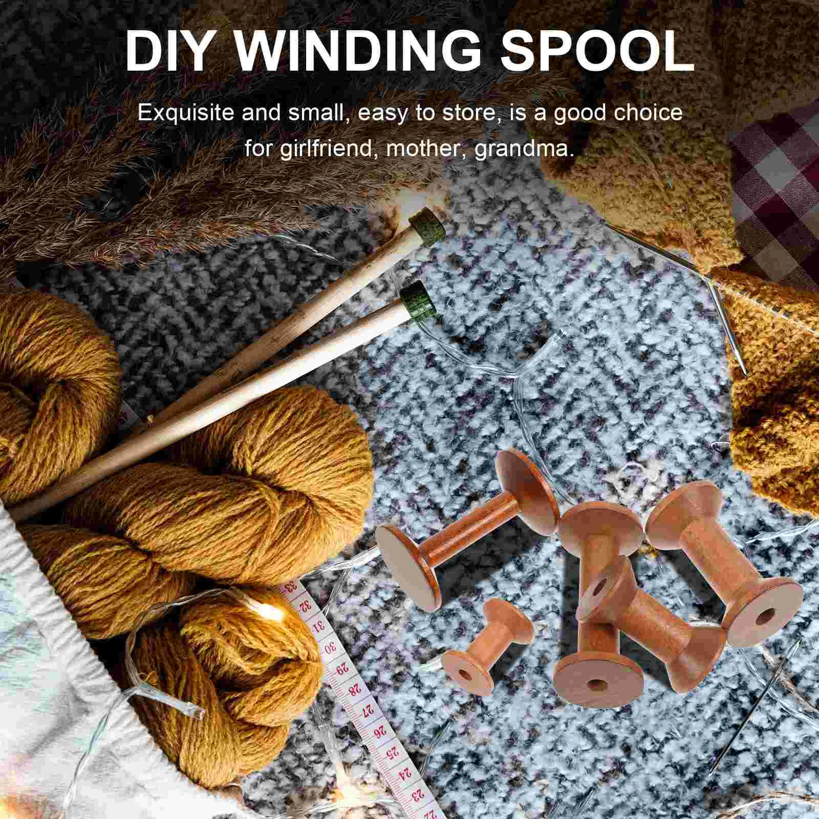 SPOOL เย็บด้าย Organizer ไม้ไขลาน Spools บ้านเย็บปักถักร้อยเดสก์ท็อปผู้ถือเส้นด้ายสําหรับโครเชต์