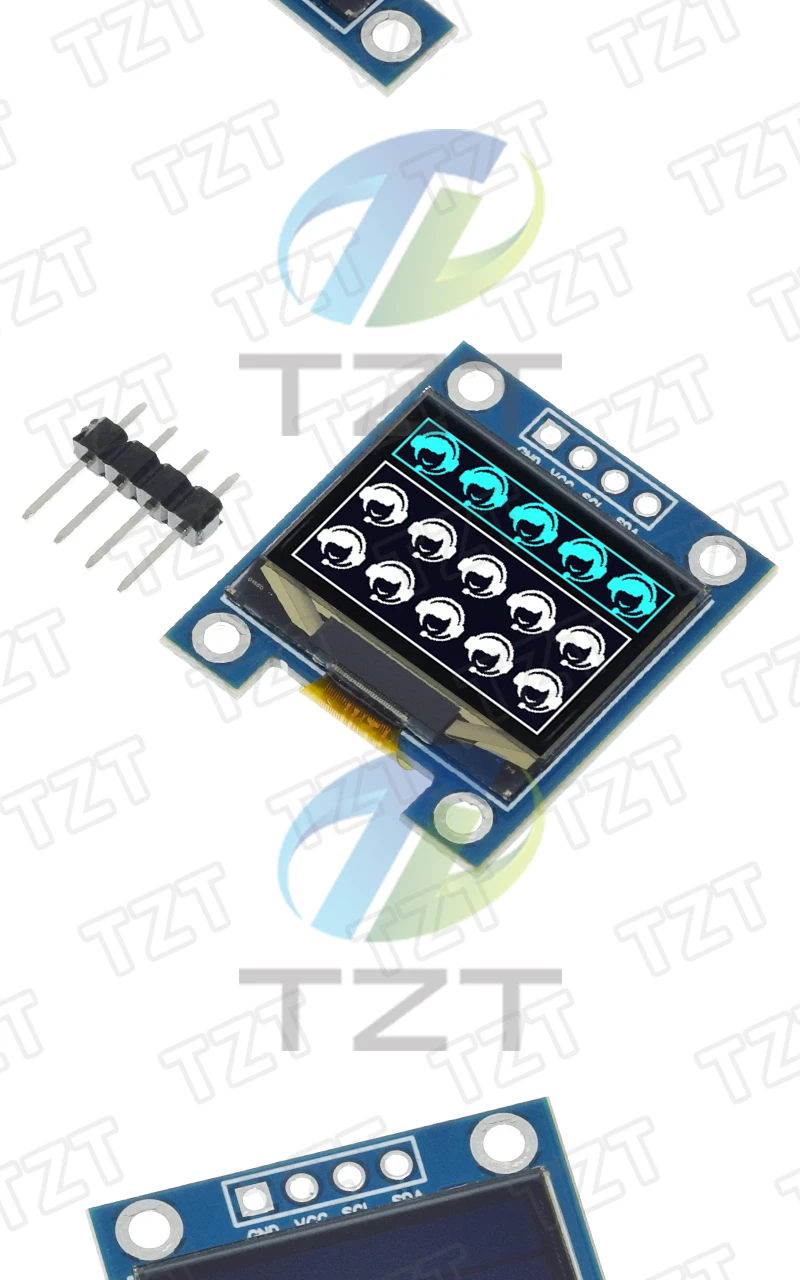 TZT 1/3 Stück 0,91 Zoll OLED-Modul Blau-Weiß OLED 96x64 OLED LCD LED Anzeigemodul 0,91" IIC Kommunikation – Detail 6