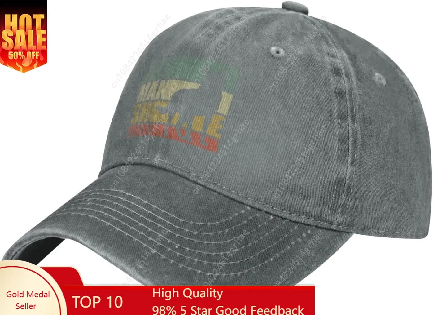 قبعة بيسبول كلاسيكية من قماش الدنيم الراعي الألماني للرجال أو النساء كاوبوي باللون الأسود #1