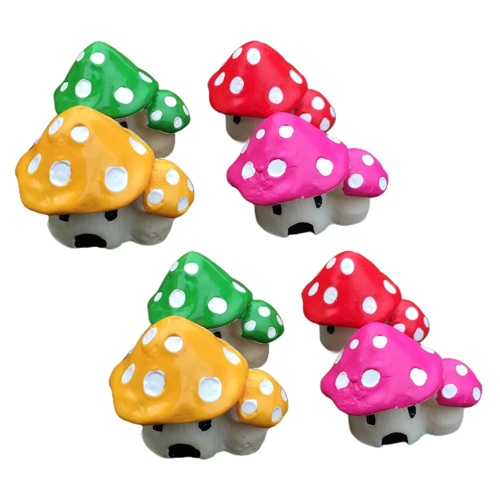 

8 Pcs Mushroom House Decorations Resin Crafts Statues for Living Room Bedroom Study Garden Ornament Eco Friendly