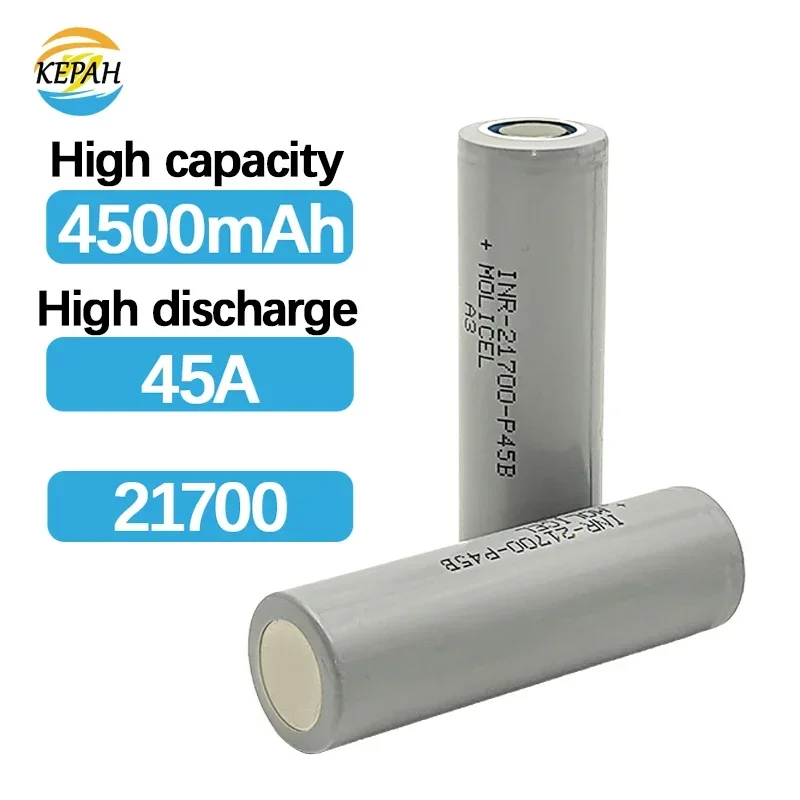 العلامة التجارية الجديدة الأصلي P45B 21700 بطارية INR21700-P45B عالية السعة 4500mAh بطارية قابلة للشحن 45A التفريغ P45B البطارية