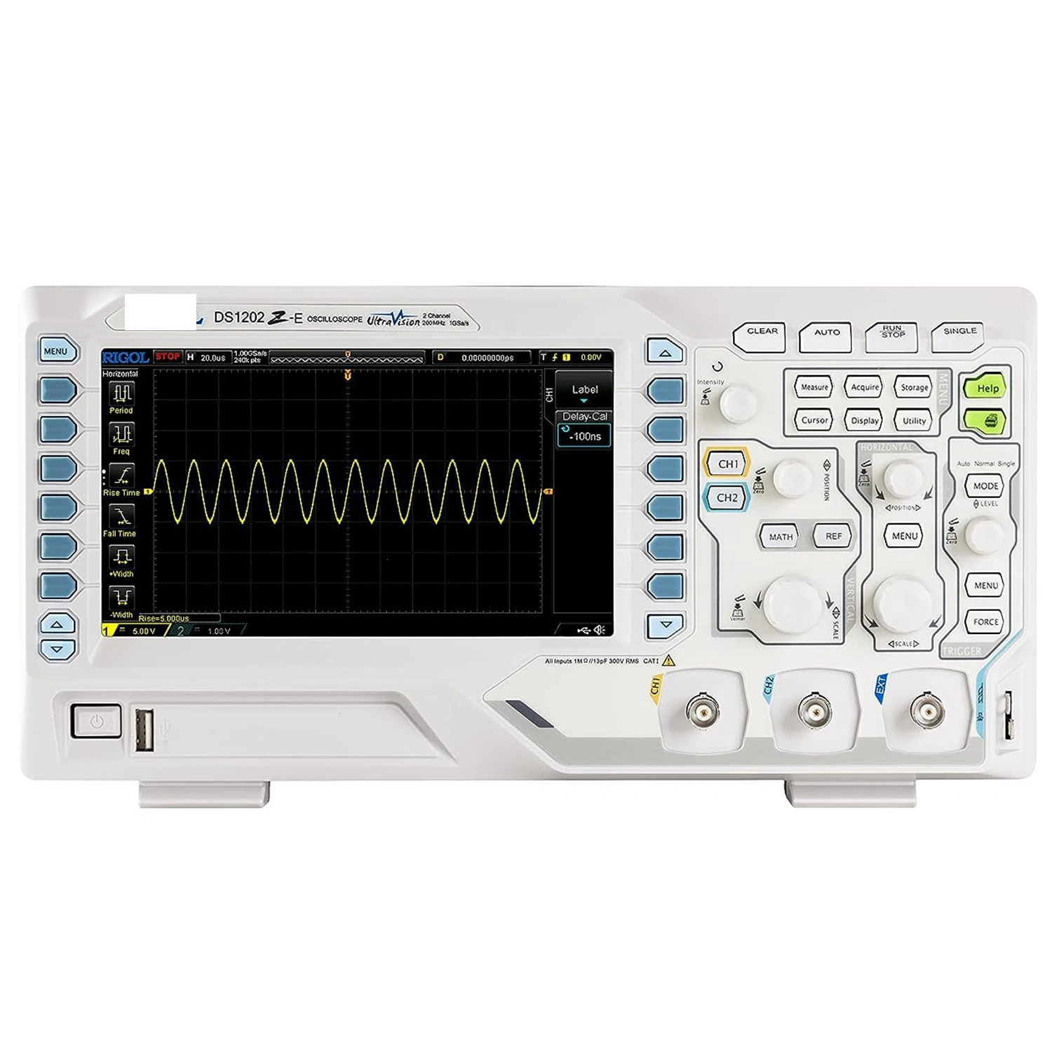 DS1202Z-E Digital Oscilloscope 200Mhz Bandwidth 2 Channels 1GSa/s Sampling Rate 24Mpts Memory Depth USB/LAN Interfaces