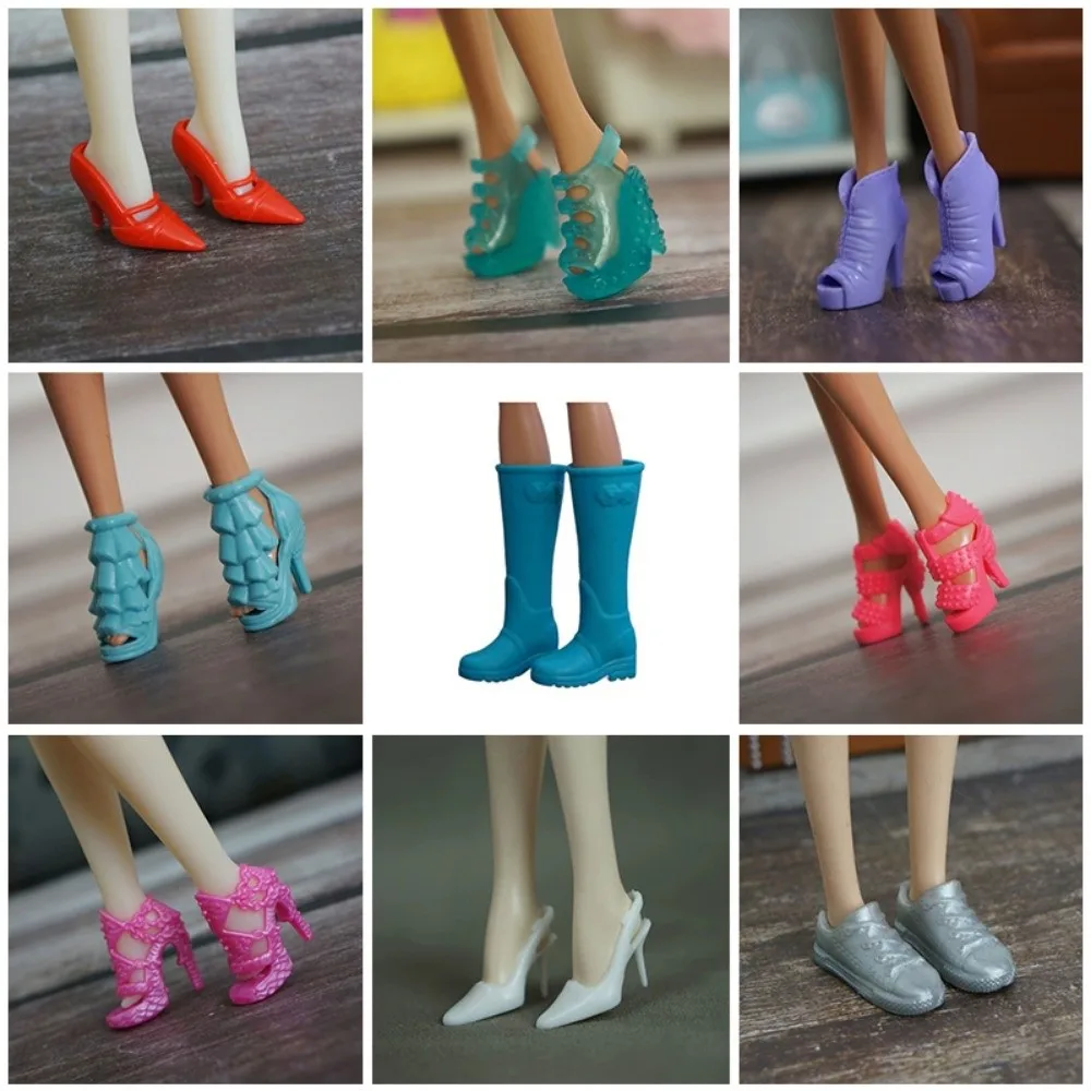 Fashion 1/6 Sippers Shoes Plastic Multistyles Male/Female Boots Sandals High Eyed Shoes Flat Shoes Fit Foot Length 2cm Dolls
