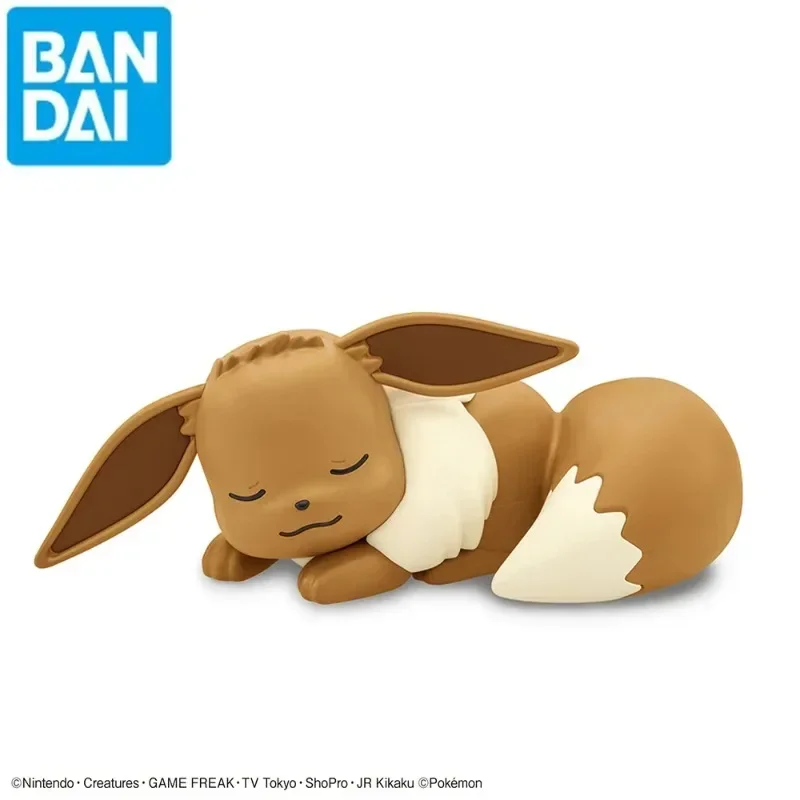 Original Bandai Pokemon Figures Model Kit Quick Series Eevee Sleeping Posture  Assembly Collectible Ornaments Figure Toys 11Cm