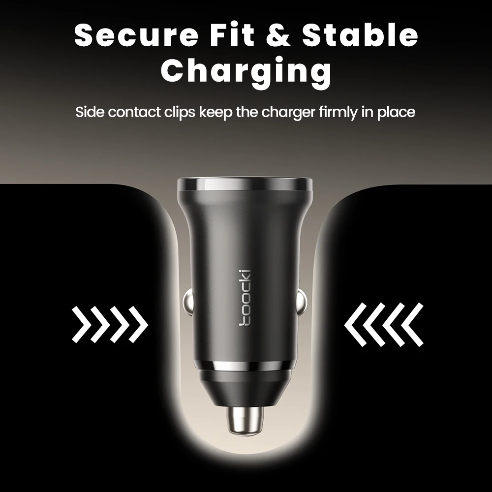 Toocki 30W Fast Charging Mini USB Car Charger PD3.0 QC3.0 Multi-Layer Protection USB Type C Car Phone Charger for iPhone Samsung