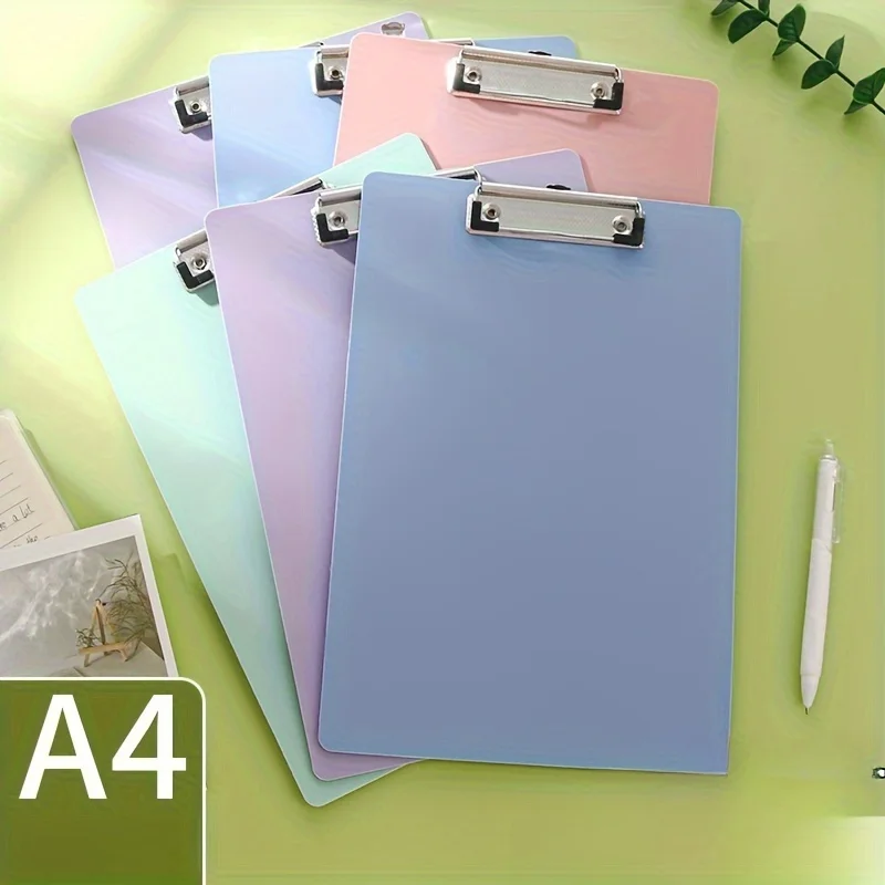 

4PCS A4 Plastic Clipboards with Low Profile Clip for Office File Folder Clipboard for School Supply Multi Color Clip Board