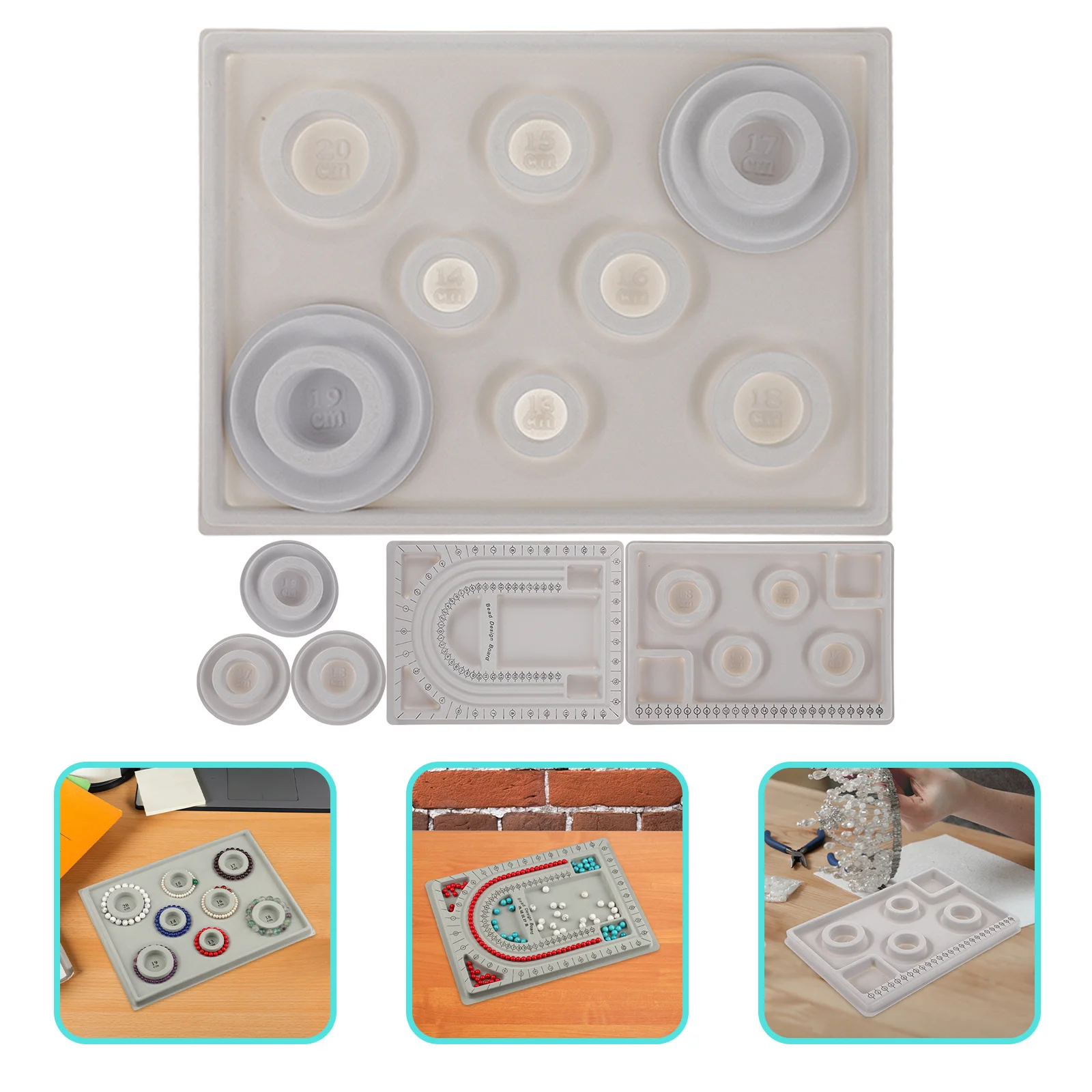 1 مجموعة حبة تصميم مجلس مجوهرات تصميم صينية سيليكون الديكور مجلس قلادة سوار أداة القياس مستلزمات صناعة المجوهرات #1