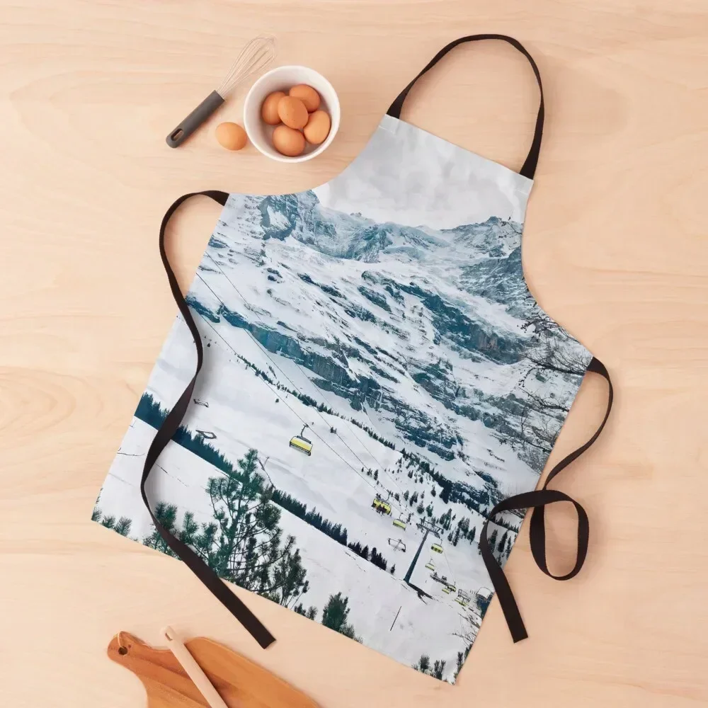 

Alps Snow Moutains in Switzerland Apron Things For Kitchen men Hairdresser Apron